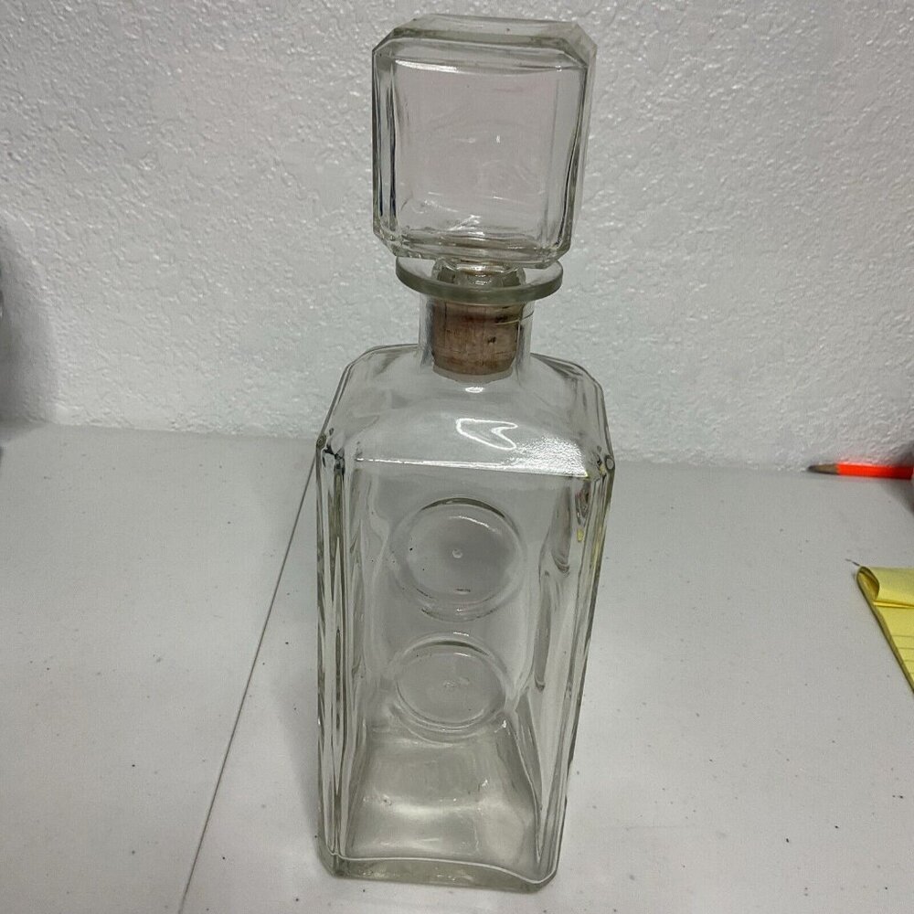 Vintage 1960s I. W Harper Glass Whiskey Bourbon Decanter Bottle D-9 Collectible